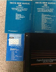 1989 Ford B C F 600-8000 Medium & Heavy Duty TRUCK Shop Service Manual 4 BOOKS