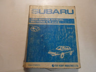 1989 Subaru 1800 Sections 4,5 and 6 Service Repair Shop Manual WATER DAMAGED OEM