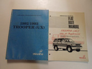 1992 93 Isuzu Trooper UX Electrical Troubleshooting Manual 2V SET WATER DAMAGED