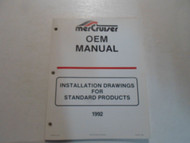 1992 MerCruiser Installation Drawings for Standard Products OEM Manual STAINED