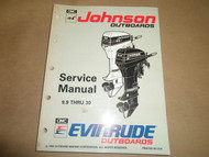 1993 Johnson Evinrude Outboards 9.9 thru 30 Service Manual ET OEM Boat 508282 x