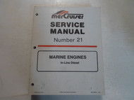1994 MerCruiser # 21 Marine Engines In-Line Diesel Service Manual WORN STAINED
