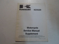 1997 Kawasaki KDX220 Service Manual Supplement DISCOLORED MINOR WATER DAMAGE 97