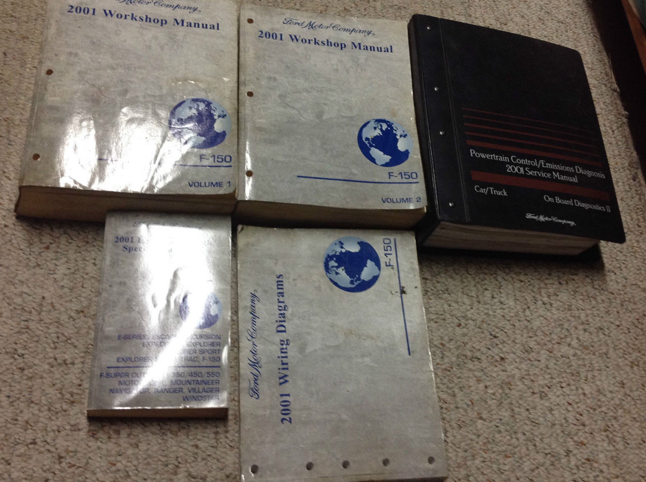2001 Ford F-150 F150 Truck Service Shop Repair Manual Set W Ewd Specs Pced
