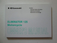 2009 Kawasaki Eliminator 125 Motorcycle Owner's Operators Owner Manual NEW 2009