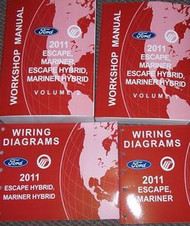2011 Ford Escape Mercury Mariner & Hybrid Service Shop Repair Manual SET W EWD N