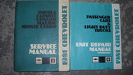 1981 Chevy IMPALA CAPRICE CAMARO MALIBU MONTE CARLO Service Shop Manual SET OEM