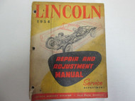 1954 Ford Lincoln Repair and Adjustment Manual DAMAGED STAINED FACTORY OEM 54