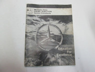 1968 1981 Mercedes Benz Diesel Injection Service Procedures Manual WORN STAINS