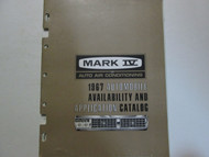 1967 Mark IV 4 Auto Air Conditioning Application Catalog Manual OEM Rare