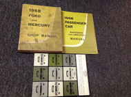 1968 Ford & Mercury Car Service Shop Repair Manual Set W Intro & Maintenance OEM