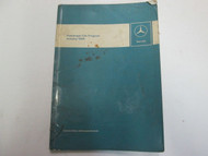 1968 Mercedes Benz Passenger Car Program Manual Intro to Service JAN WORN STAINS