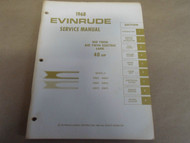 1968 Evinrude Service Shop Repair Manual 40 HP Big Twin Electric Lark OEM STAINS