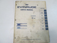 1969 Evinrude Service Shop Repair Manual 85 HP Starflite OEM Boat USED STAINS