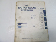 1969 Evinrude Service Shop Repair Manual 115 HP 115983 OEM Boat STAINED USED