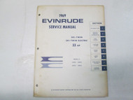 1969 Evinrude Ski Twin 33 HP 33HP Service Shop Repair Manual Electric OEM STAINS