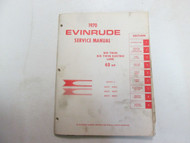 1970 Evinrude Service Shop Repair Manual 40 HP Big Twin Big Twin Electric Lark