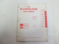 1970 Evinrude 6 HP FISHERMAN Models 6002 6003 Service Shop Manual STAINS BOAT 70