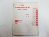 1970 Evinrude 18 HP FASTWIN Model 18002 18003 Service Shop Manual STAINS BOAT 70