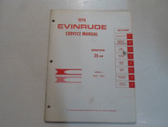1970 Evinrude SPORTSTER 25 HP Models 25002 25003 Service Repair Manual STAINED