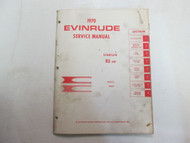 1970 Evinrude Service Shop Repair Manual 60 HP 60HP 60072 60073 OEM Boat STAINED