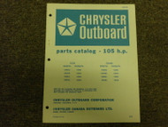 1970 Chrysler Outboard 105 HP 105HP Parts Catalog Manual OEM