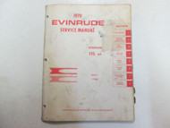 1970 Evinrude 115 HP STARFLITE Model 115083 Service Shop Manual STAINS WEAR OEM