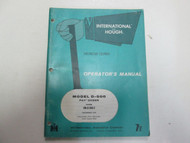 1970 International Hough Model D-500 Pay Dozer Operator Manual MINOR WEAR FADING