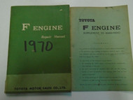 1970 Toyota F Engine Service Shop Repair Manual With Supplement Set Factory OEM