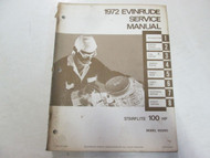 1972 Evinrude Service Shop Repair Manual 100 HP Starflite STAINS WEAR FACTORY 72