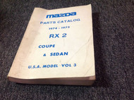 1974 1975 MAZDA RX-2 Coupe & Sedan Parts Catalog Manual OEM Factory