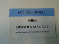 1974 Chevrolet Chevy Car Owners and Drivers Manual OEM 74