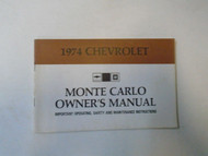 1974 Chevrolet Chevy Monte Carlo Owners Manual OEM 74