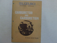 1974 Suzuki Carburetor and Carburetion Service Manual Factory OEM ***