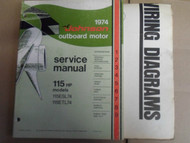 1974 Johnson Outboards Service Manual 115 HP & Outboard Wiring Set OEM Boat x