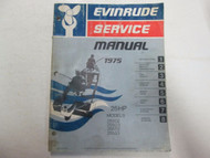 1975 Evinrude Service Shop Manual 25 HP 25502 25503 25552 25553 Boat 5092 WATER