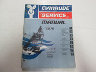 1975 Evinrude Service Shop Manual 75 HP Models 75542 75543 WATER FADED WORN