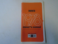 1978 Chevrolet Chevy Nova Owners Manual OEM 78