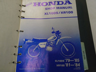 1979 1980 1981 1982 1983 1984 Honda XL100S XR100 Shop Service Repair Manual OEM
