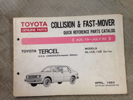 1979 1980 1981 1982 Toyota TERCEL Quick Reference Parts Catalog Manual OEM