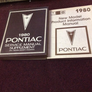 1980 Pontiac Service Manual Supplement & New Product Model Manual Set OEM
