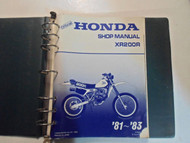 1981 1982 1983 HONDA XR200R Service Shop Repair Manual STAINED Used Wear OEM