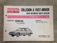1982 and up Toyota TERCEL Quick Reference Parts Catalog Manual OEM AL21Z AL25Z