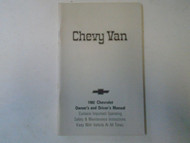 1982 Chevrolet Chevy Van Owners Manual OEM 82