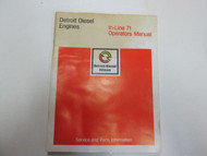 1982 Detroit Diesel Engines Allison In-line 71 Operators Manual STAINED WATER 82