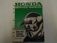 1985 - 1997 Honda XR80R XR100R Service Repair Shop Manual Factory OEM Book Used