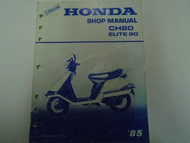1985 Honda CH80 Elite 80 Service Repair Shop Manual FACTORY OEM BOOK Used ***