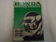 1985 thru 1996 Honda XR80R XR100R Service Shop Repair Manual FACTORY OEM USED