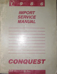 1986 Chrysler Conquest Service Repair Shop Workshop Manual OEM Factory Mopar