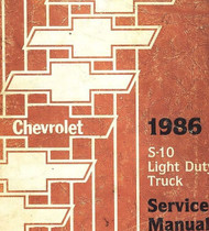 1986 Chevy Chevrolet S10 S-10 Truck Service Shop Repair Workshop Book Manual 86